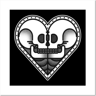 Heart Skulls Tattoo design Posters and Art